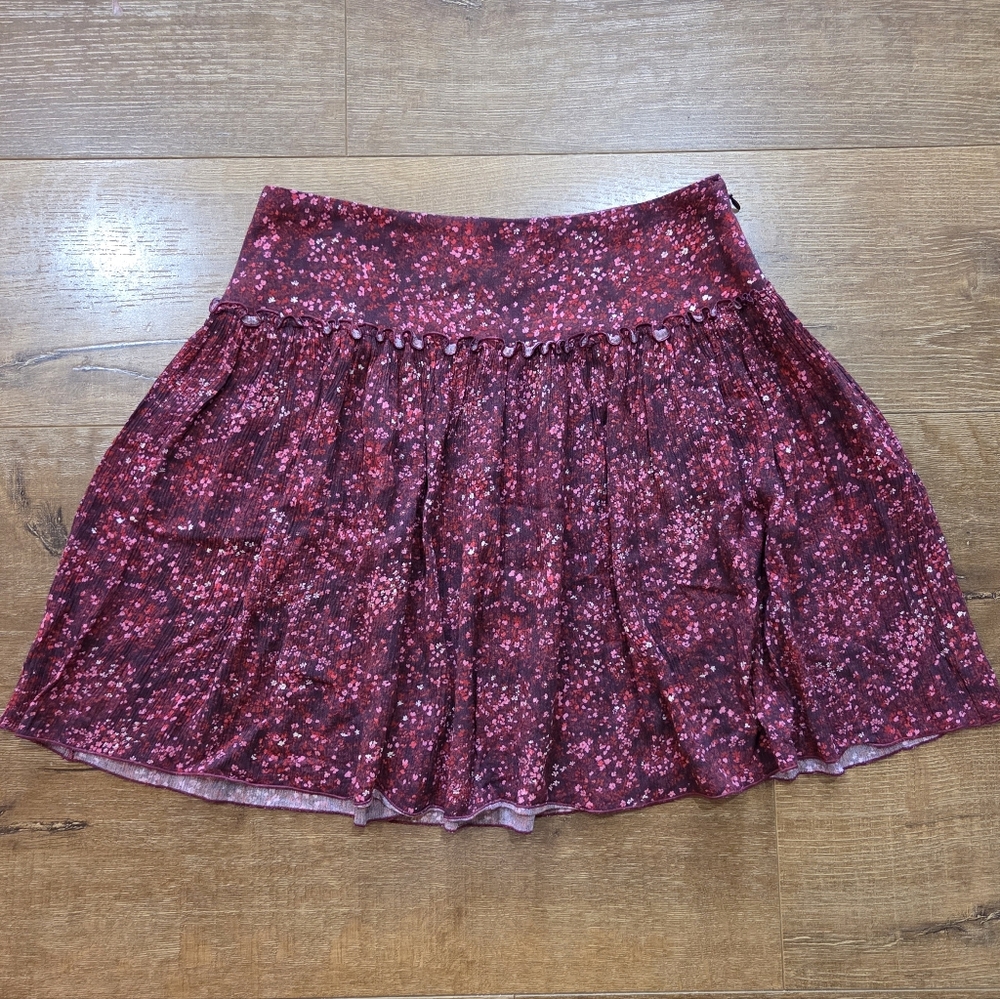 Longchamp Wmns Flutter Micro Floral Mini Skirt S Vacay Fairy Festival Designer